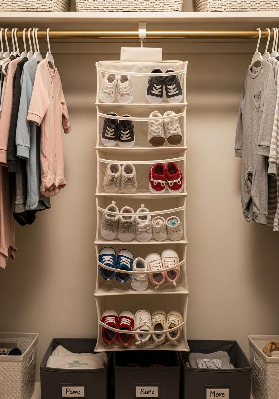 Organize Baby Shoes - 30 Genius Ideas for Nursery Closet Organization