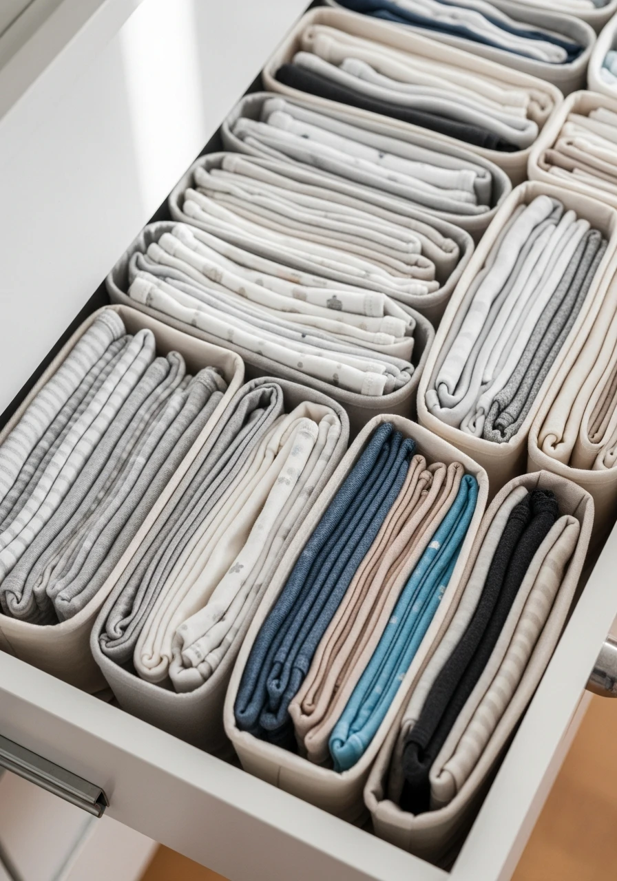 Store Clothes Upright - 30 Genius Ideas for Nursery Closet Organization