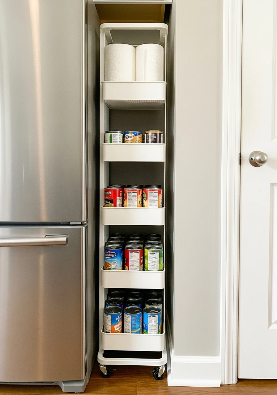 Rolling Pantry Carts - 50 Brilliant Pantry Organization Ideas for a Perfect Kitchen