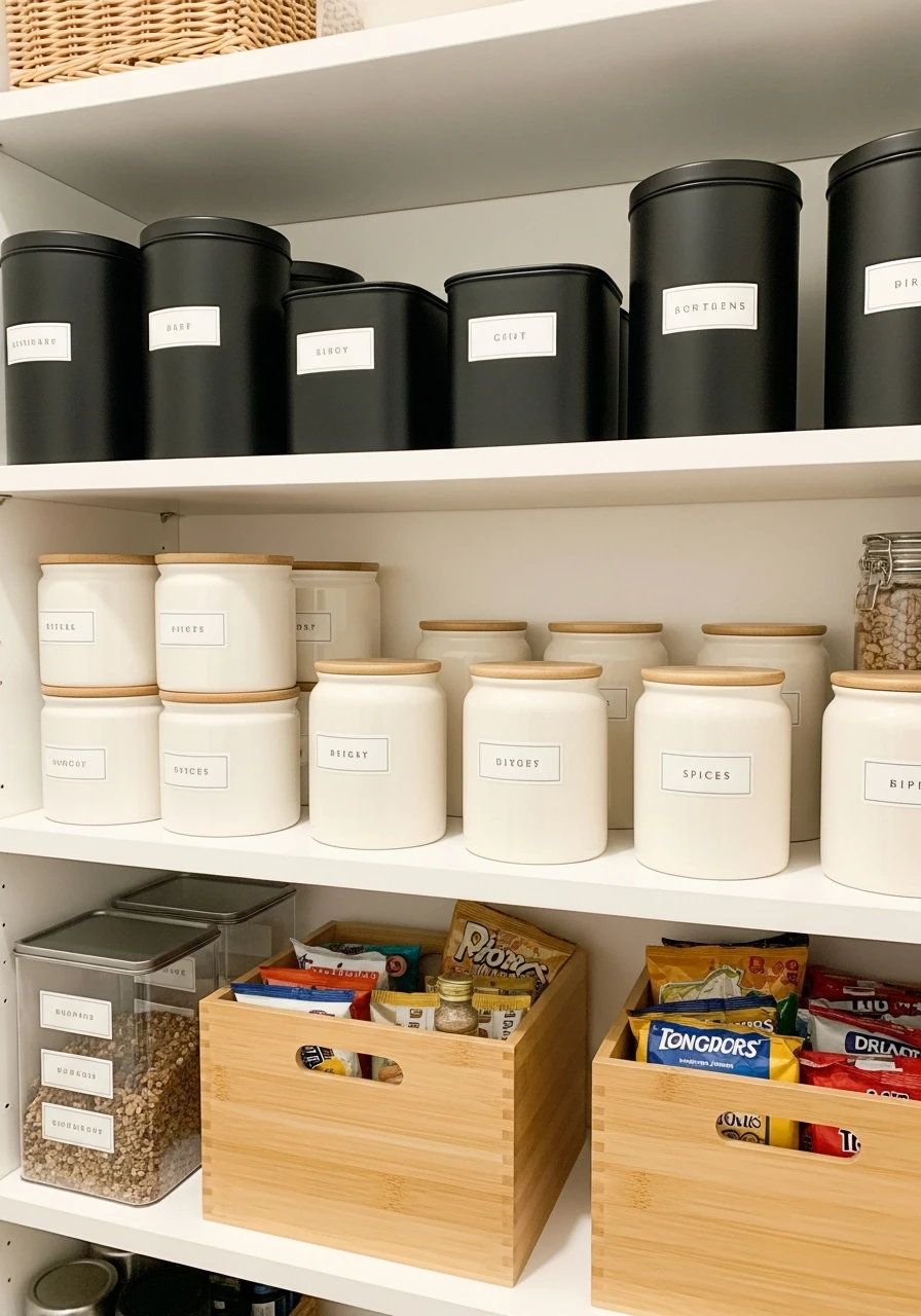 Decorative Storage Containers - 50 Brilliant Pantry Organization Ideas for a Perfect Kitchen