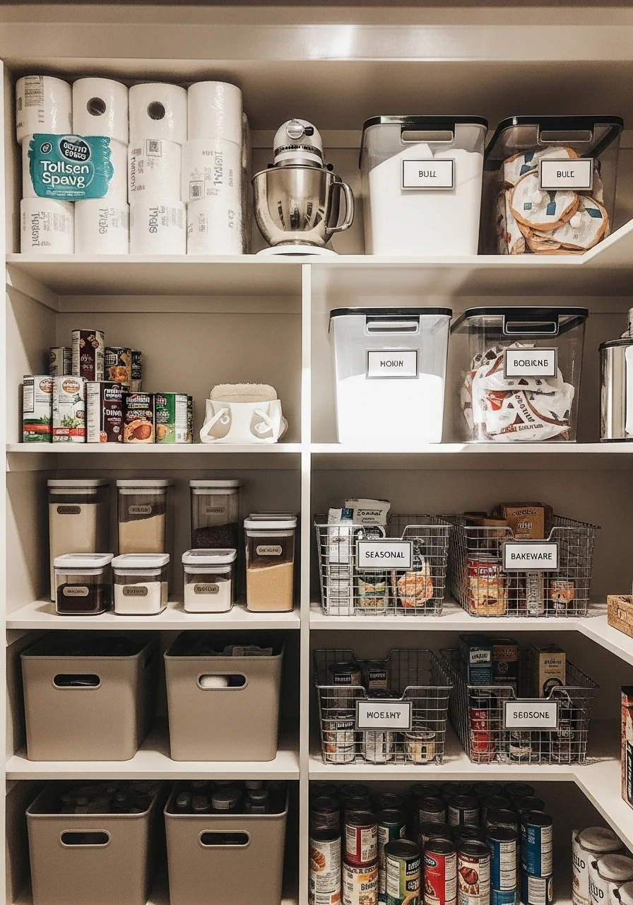 Floor-to-Ceiling Shelving - 50 Brilliant Pantry Organization Ideas for a Perfect Kitchen