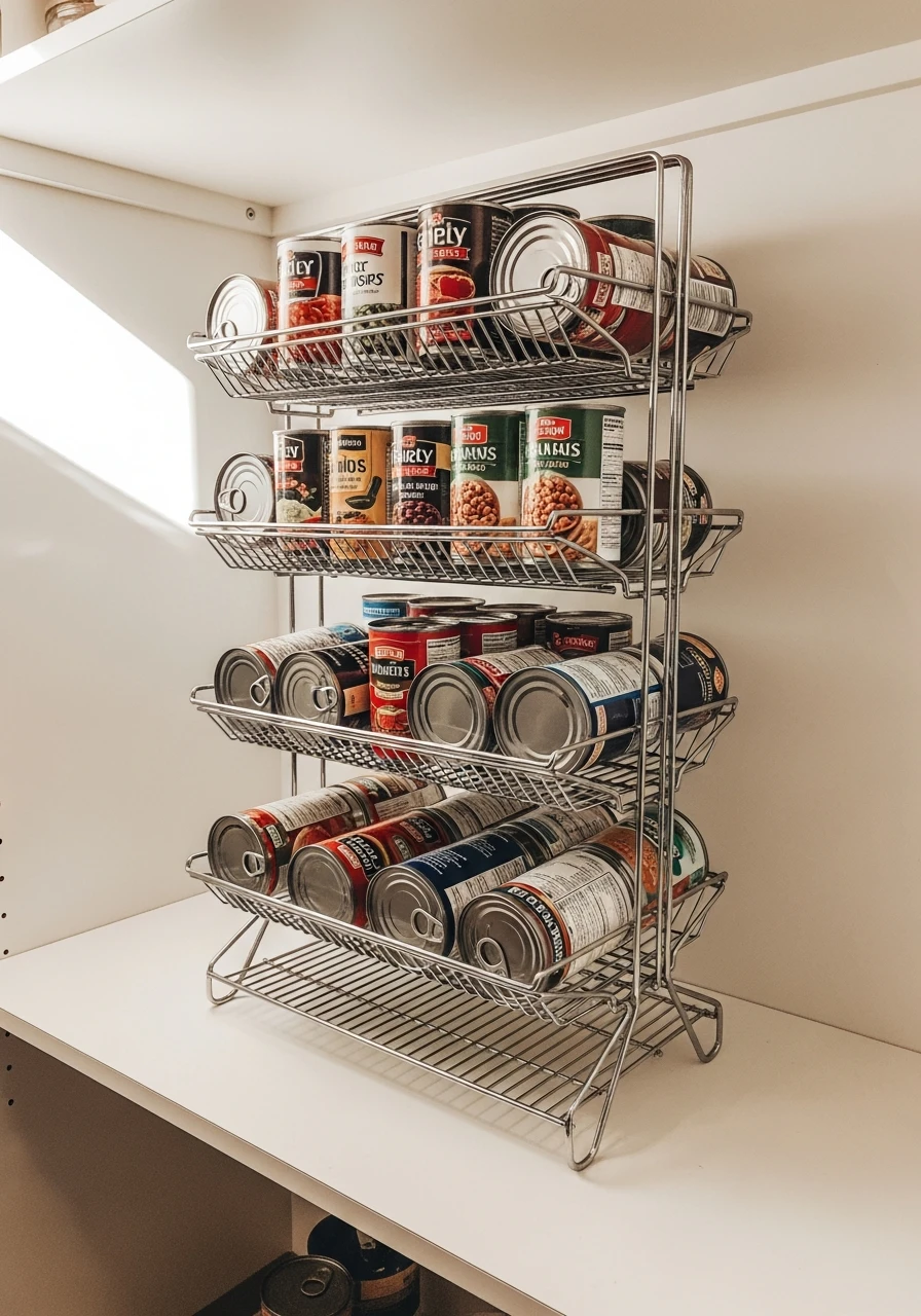 Multi-Level Can Dispensers - 50 Brilliant Pantry Organization Ideas for a Perfect Kitchen
