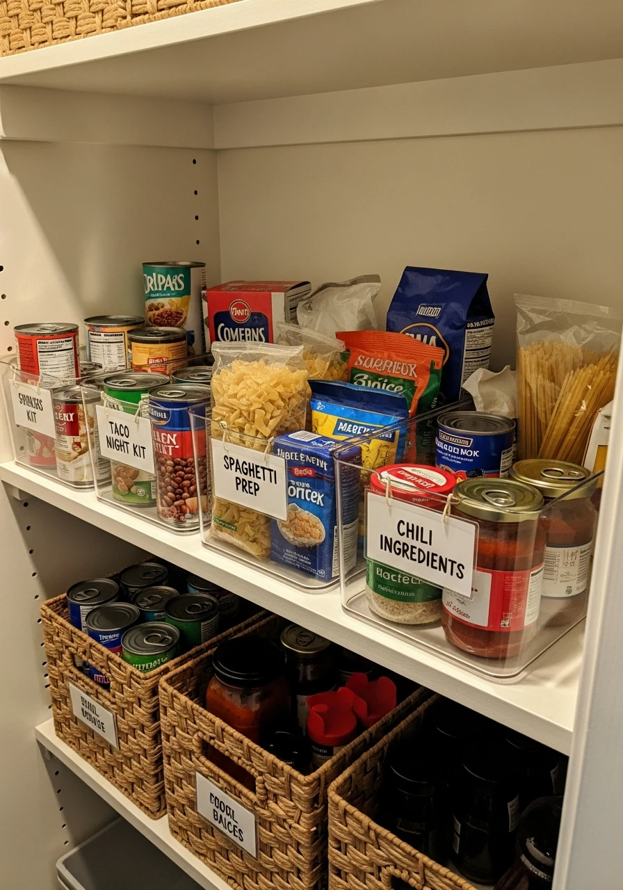 Meal Prep Ingredient Bins - 50 Brilliant Pantry Organization Ideas for a Perfect Kitchen