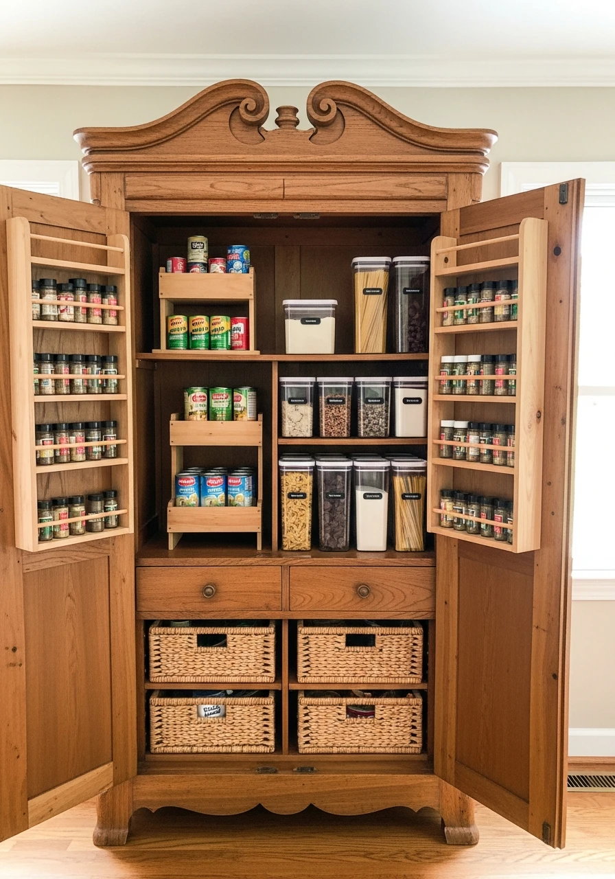 Pantry Cabinet Conversion - 50 Brilliant Pantry Organization Ideas for a Perfect Kitchen