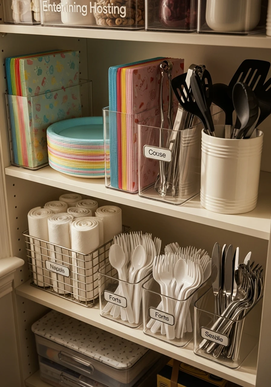 Entertaining Hosting Section - 50 Brilliant Pantry Organization Ideas for a Perfect Kitchen