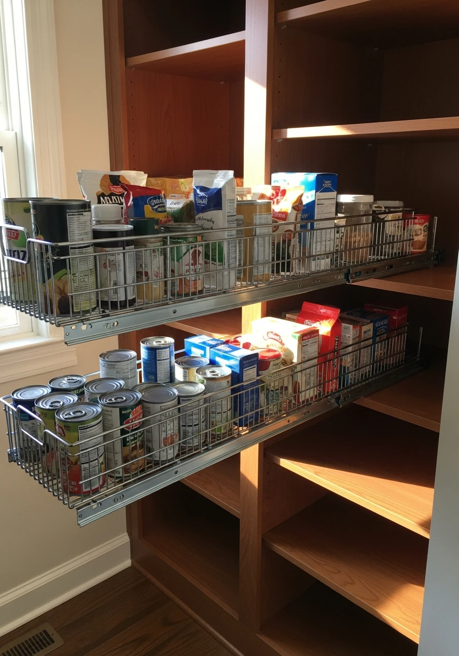 Deep Shelf Pull-Out Inserts - 50 Brilliant Pantry Organization Ideas for a Perfect Kitchen