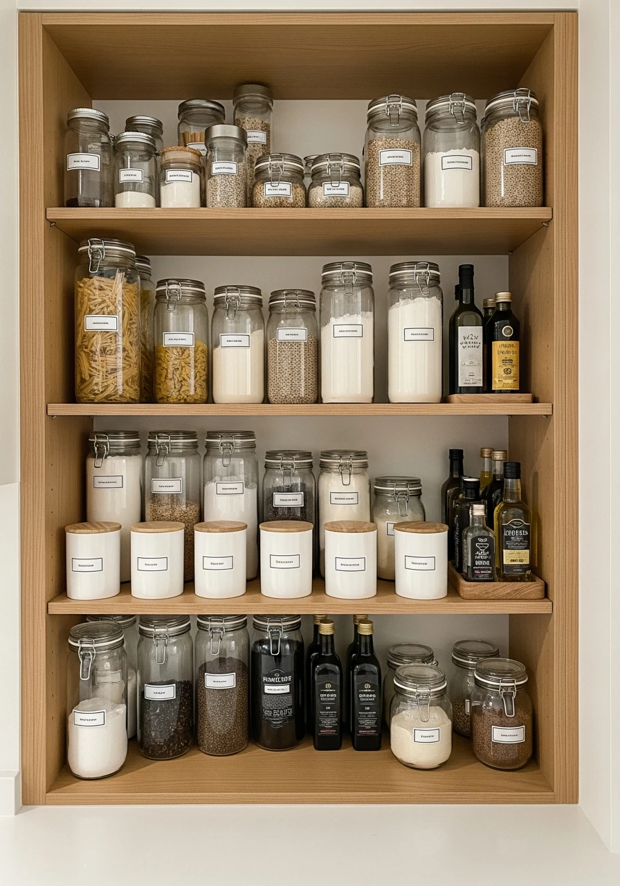 Blended Open Pantry Shelving - 50 Brilliant Pantry Organization Ideas for a Perfect Kitchen