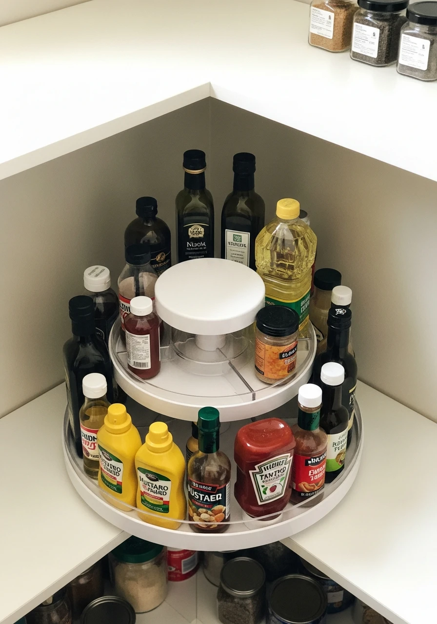 Lazy Susan Turntables - 50 Brilliant Pantry Organization Ideas for a Perfect Kitchen