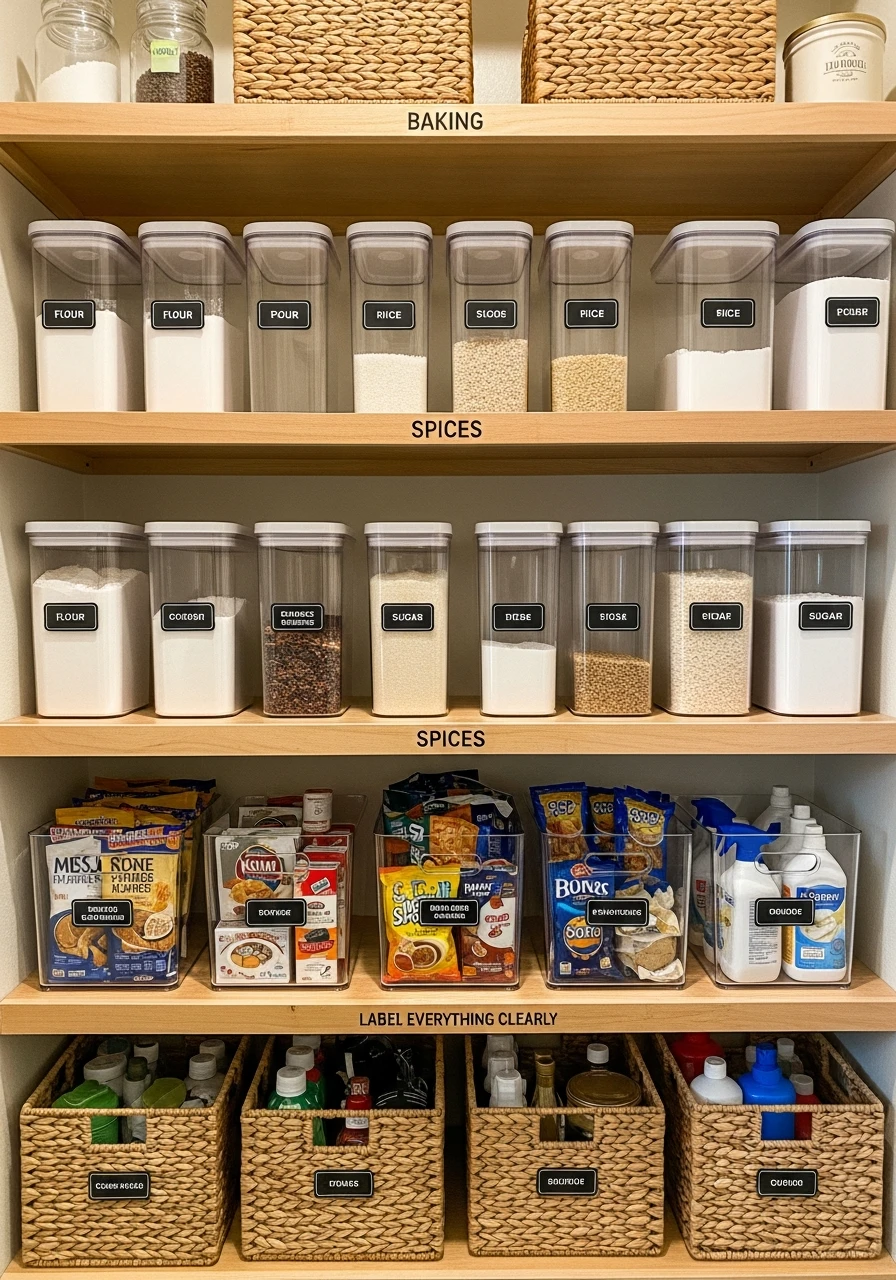 Label Everything Clearly - 50 Brilliant Pantry Organization Ideas for a Perfect Kitchen