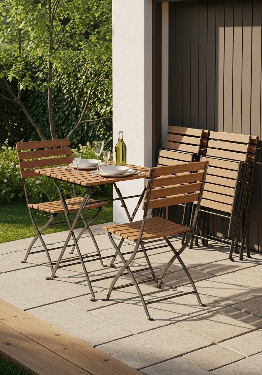 Foldable Patio Chairs and Tables - 50 Gorgeous Patio Furniture Ideas for a High-End Look on a Budget