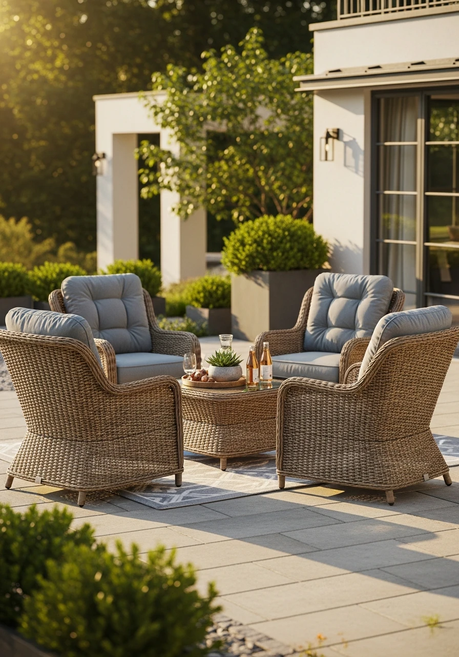 Wicker and Rattan Conversation Sets - 50 Gorgeous Patio Furniture Ideas for a High-End Look on a Budget