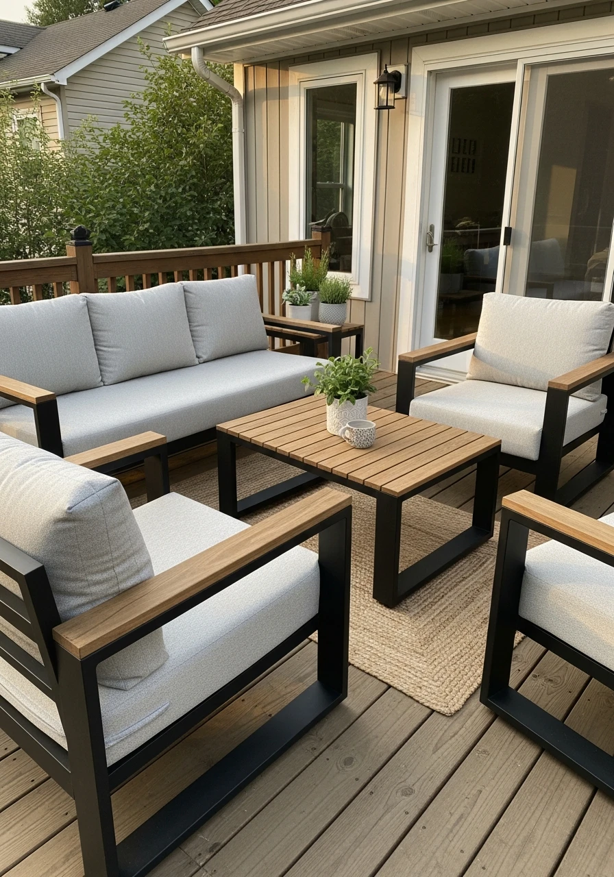 Rustic Wood and Metal Sets - 50 Gorgeous Patio Furniture Ideas for a High-End Look on a Budget