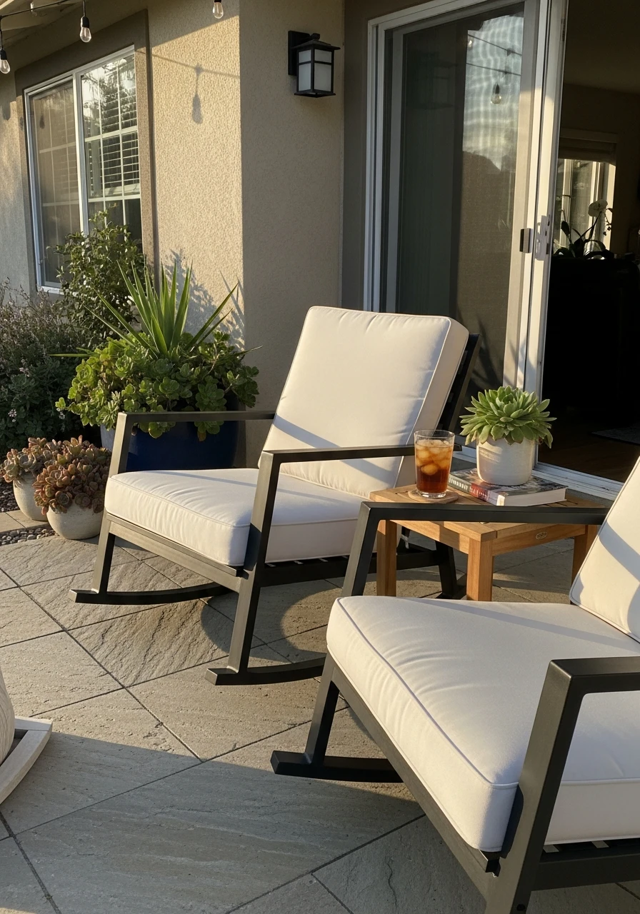 Outdoor Rocking Chairs - 50 Gorgeous Patio Furniture Ideas for a High-End Look on a Budget
