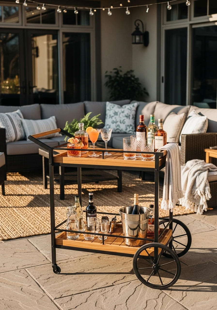 Outdoor Bar Carts - 50 Gorgeous Patio Furniture Ideas for a High-End Look on a Budget