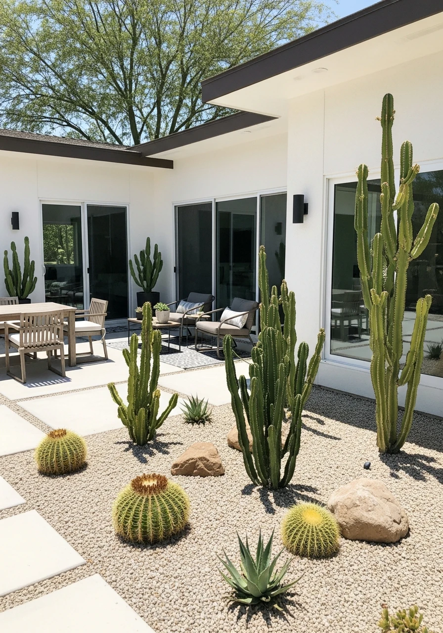 Desert Modern Patio Garden With Succulents
