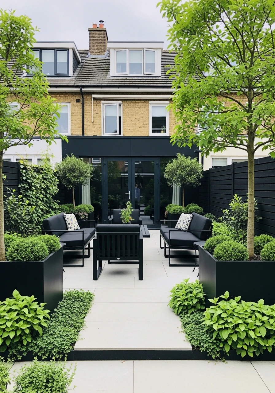 Modern Black-and-Green Patio Aesthetic