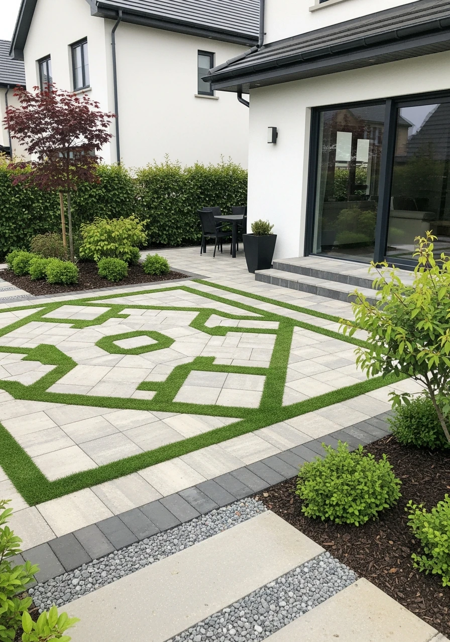 Paver Pattern Geometric Patio Garden