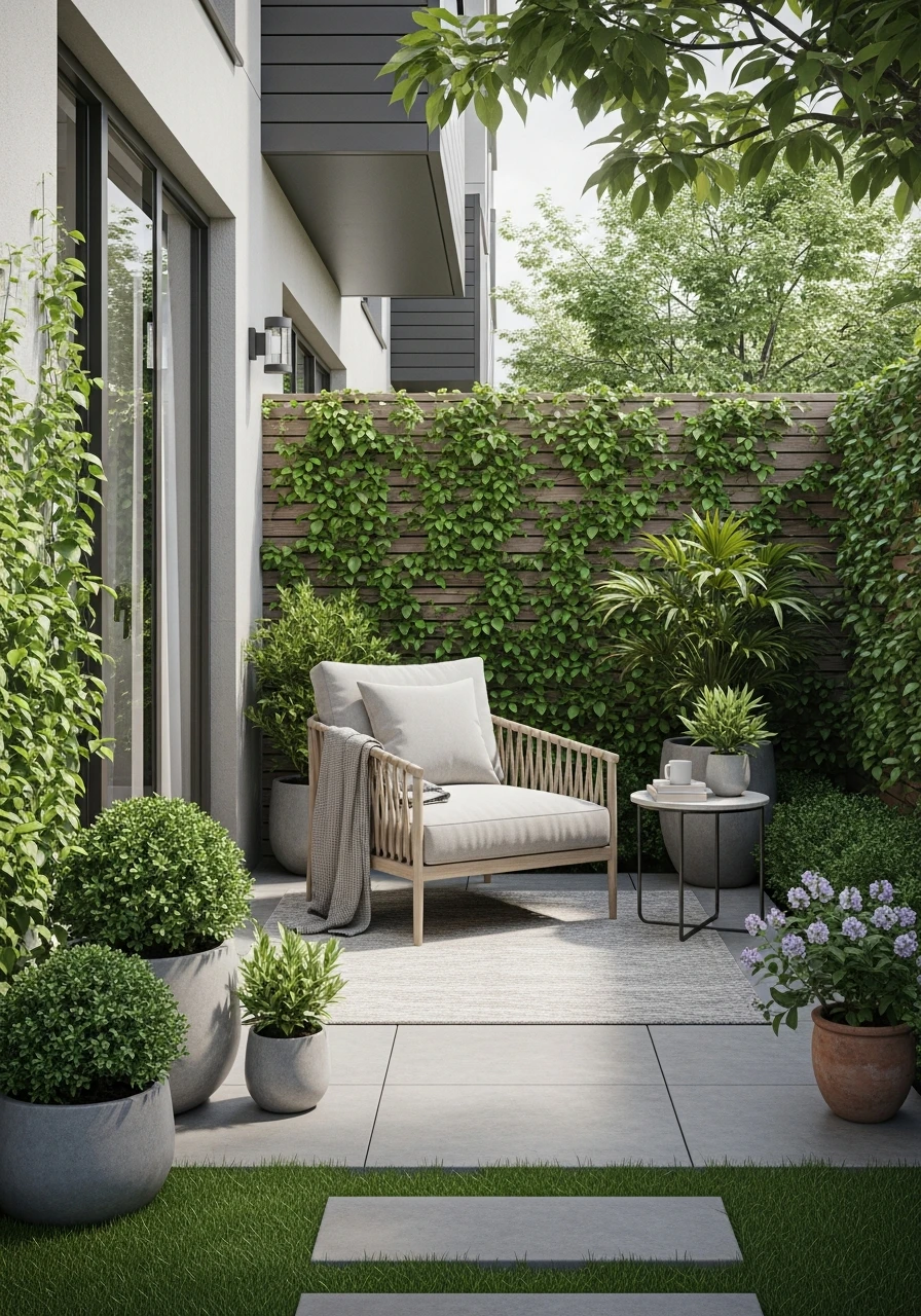 Reading Nook Patio Garden With Plants
