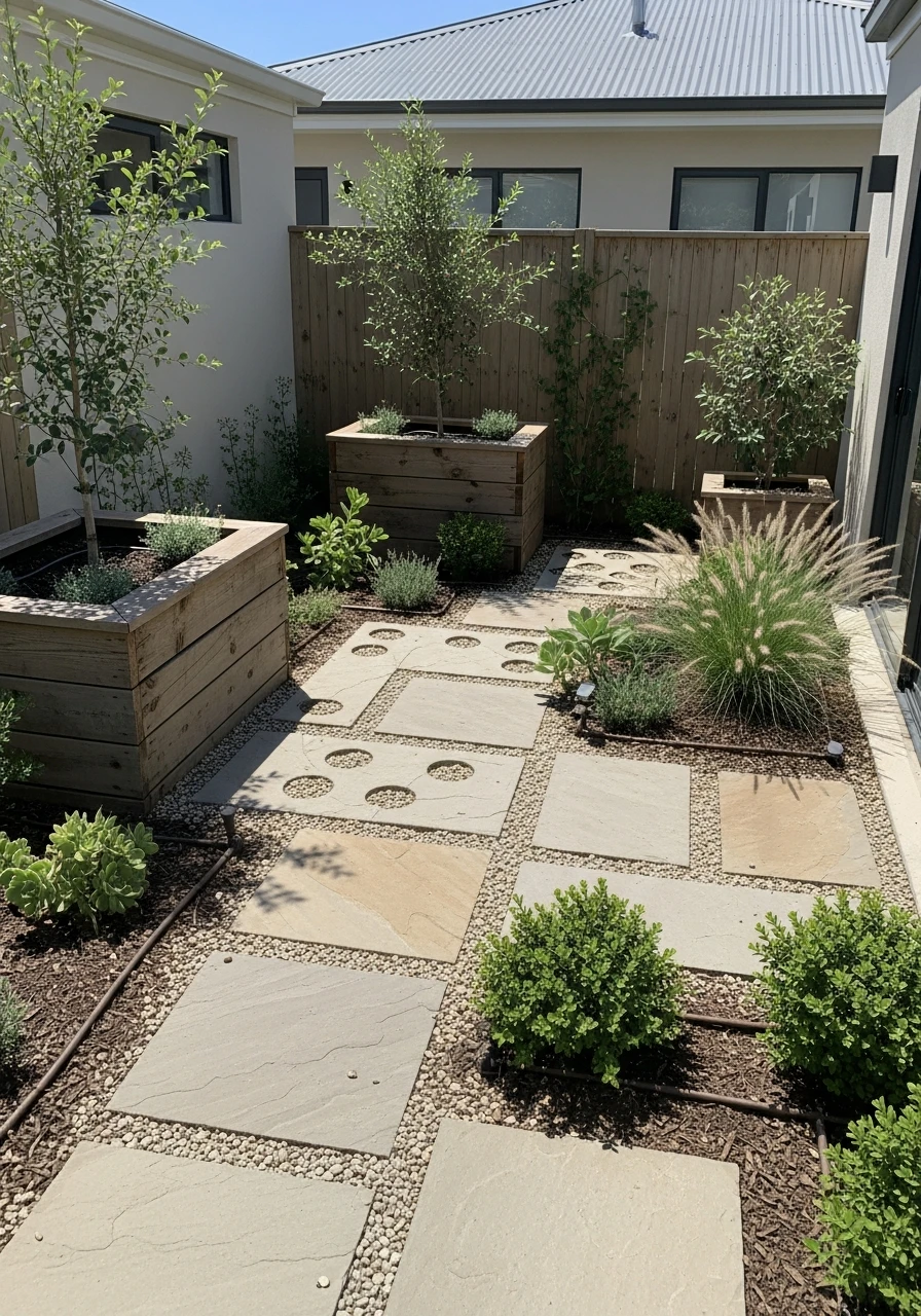 Sustainable Eco-Friendly Patio Garden Layout