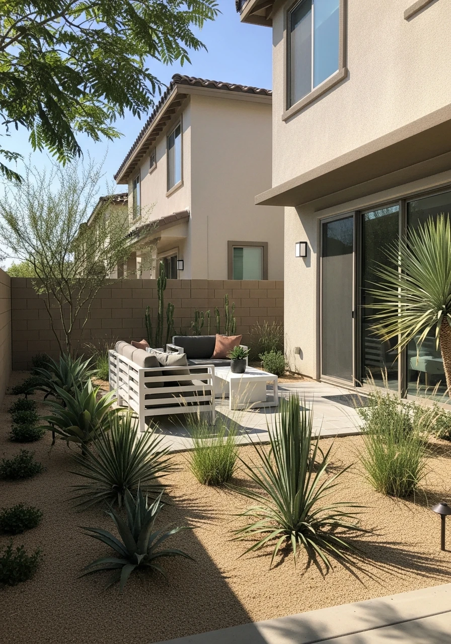 Soft Modern Desert-Style Patio Garden