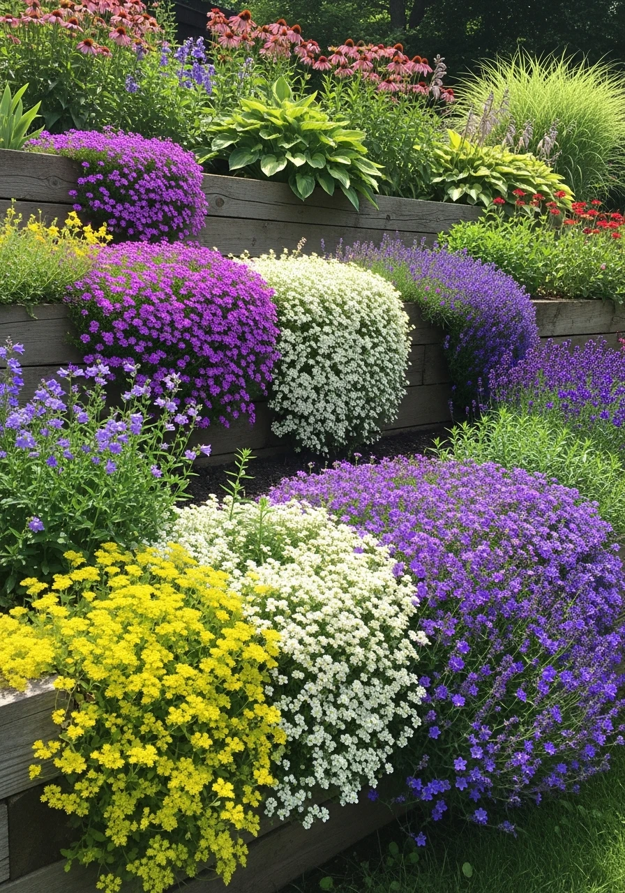 Terraced Hillside Garden - Perennial Garden Ideas