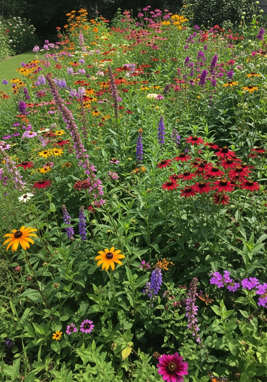 Pollinator Friendly Border - Perennial Garden Ideas