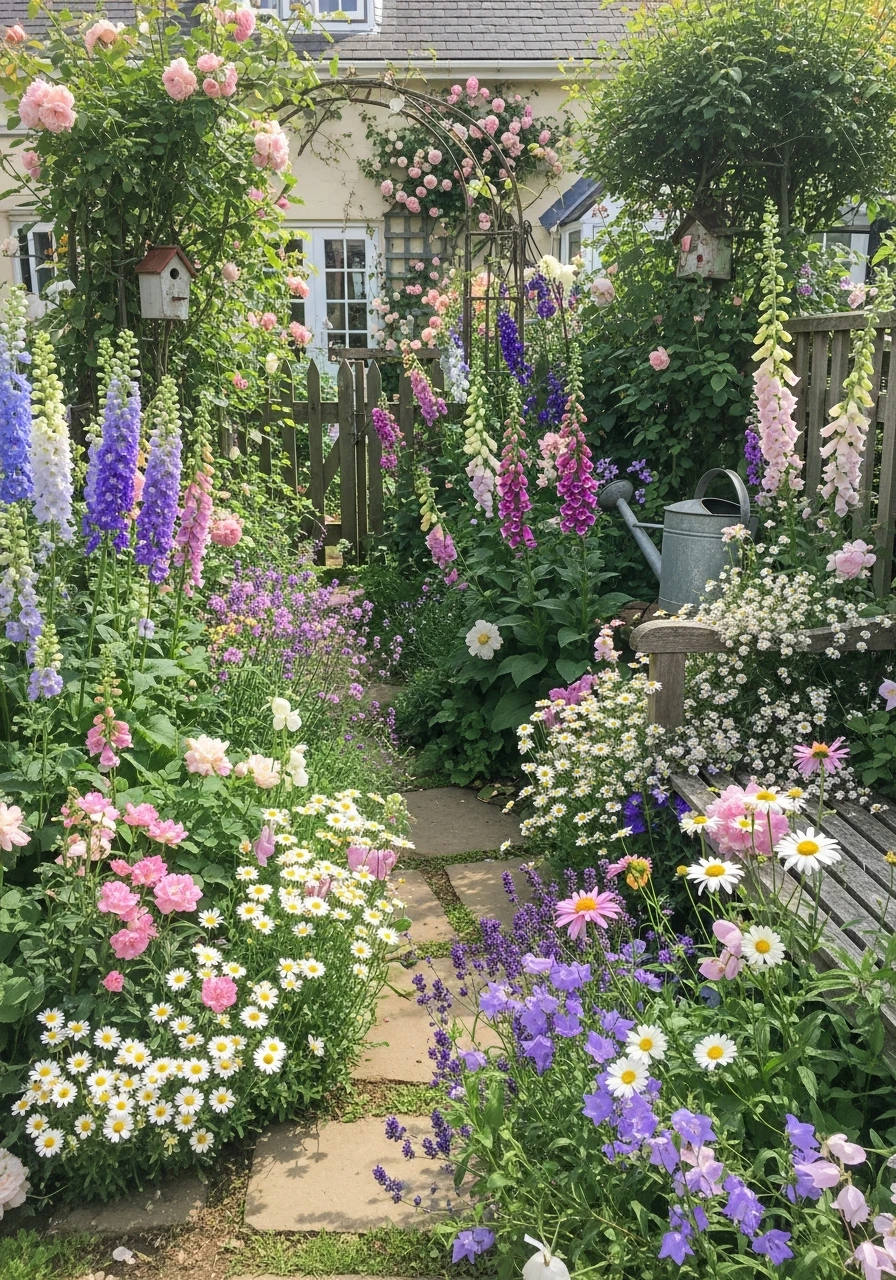 Pastel Cottagecore Look - Perennial Garden Ideas
