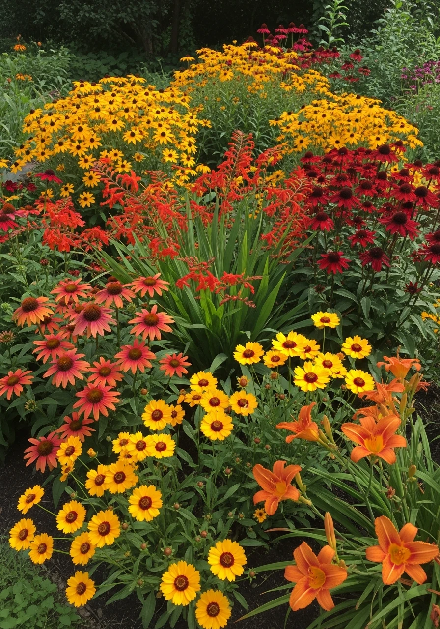 Sunset Color Theme - Perennial Garden Ideas