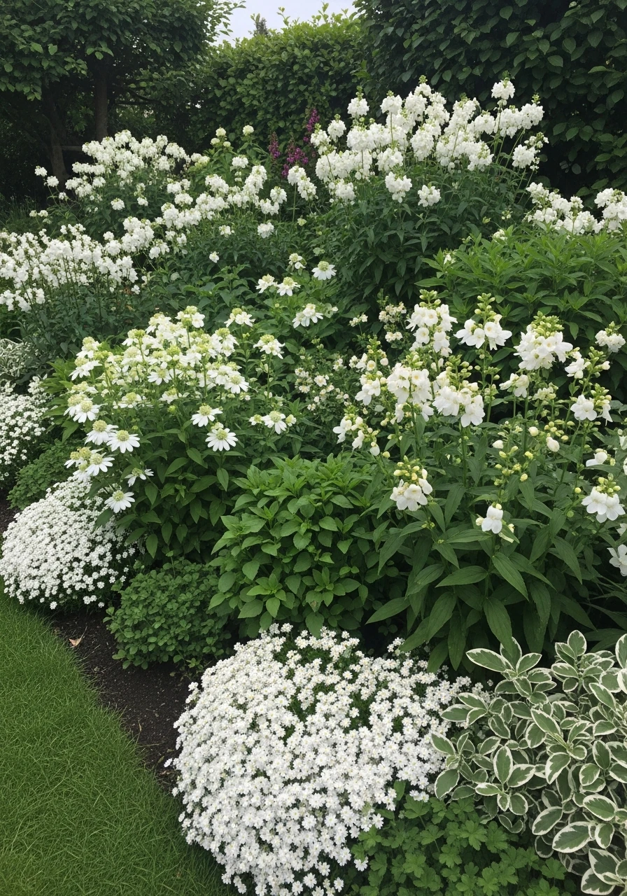 White Monochrome Garden - Perennial Garden Ideas