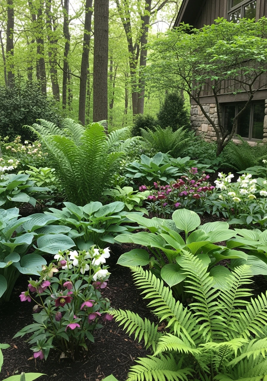Shade Woodland Garden - Perennial Garden Ideas