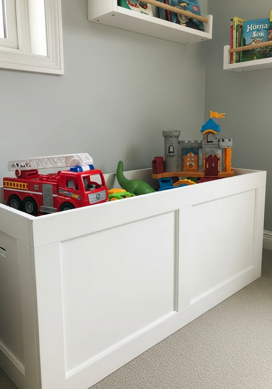 Classic Deep Toy Chest - 40 Genius Playroom Storage Ideas for a Tidy Home
