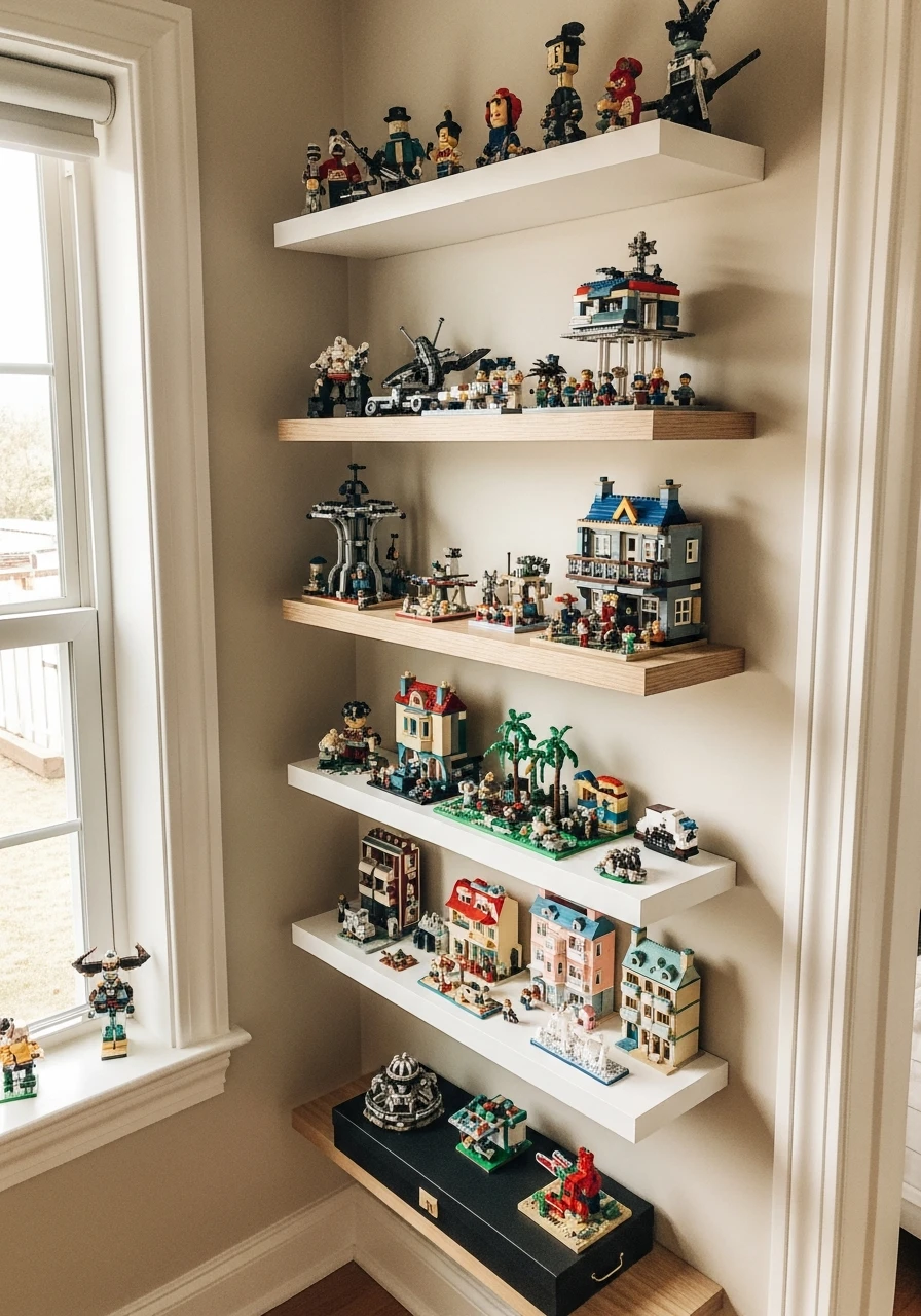 Narrow Display Shelves - 40 Genius Playroom Storage Ideas for a Tidy Home
