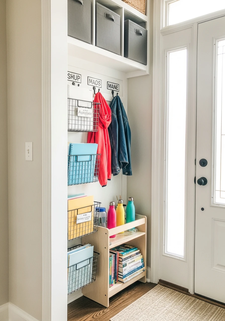 Designated Drop Zone - 40 Genius Playroom Storage Ideas for a Tidy Home
