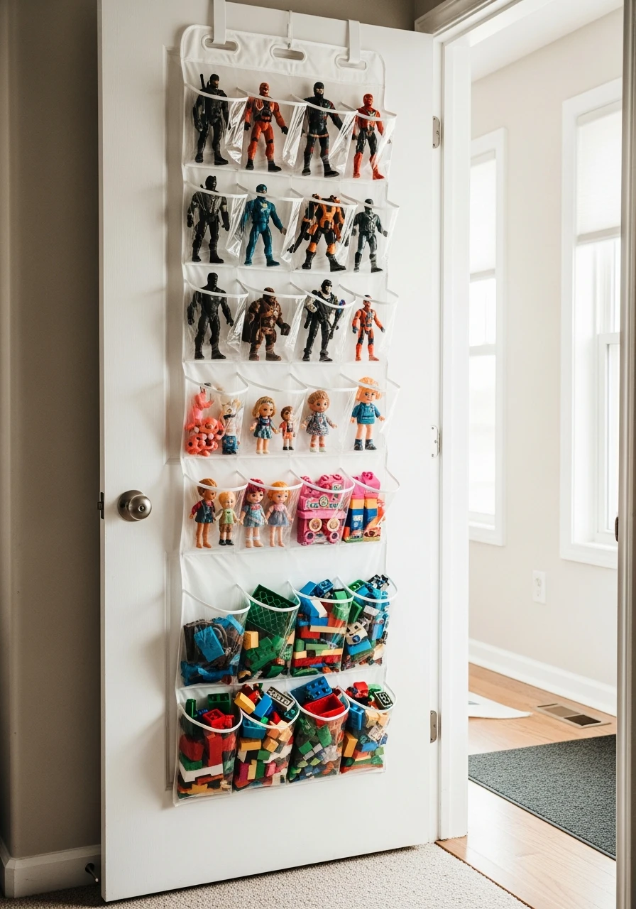 Clear Door Shoe Organizer - 40 Genius Playroom Storage Ideas for a Tidy Home