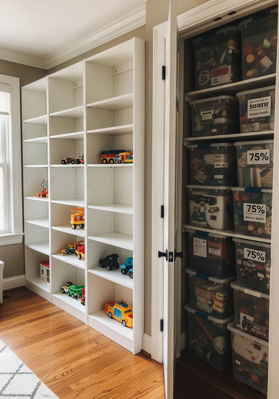 Toy Rotation Strategy - 40 Genius Playroom Storage Ideas for a Tidy Home