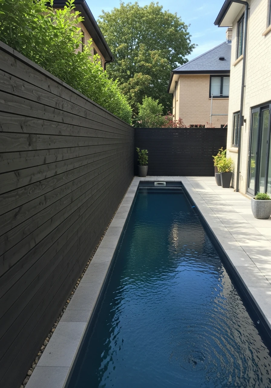 Slim Pool Along Fence - 50 Small Backyard Pool Ideas That Look High-End (Even on a Budget)