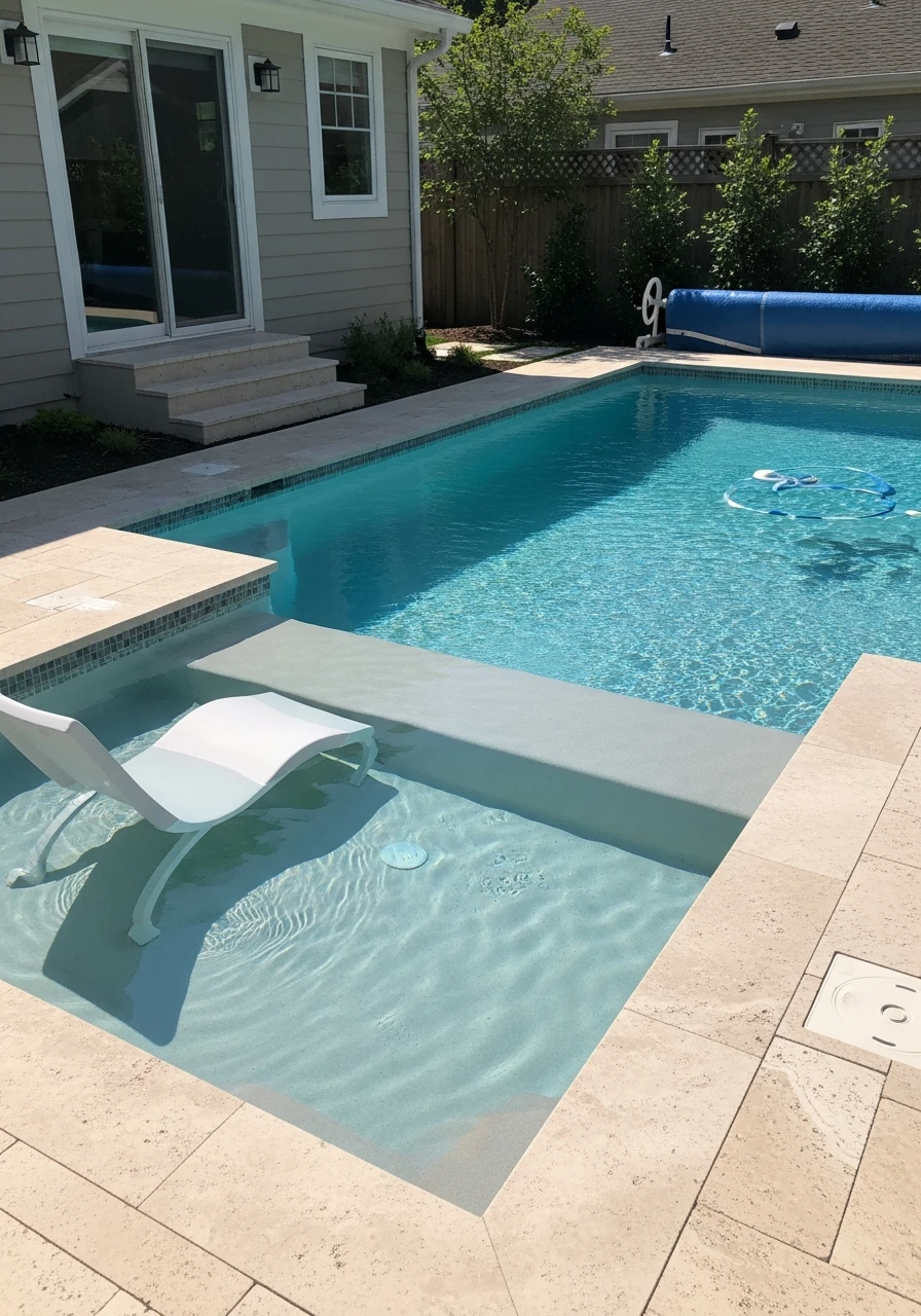 Shallow Tanning Ledge - 50 Small Backyard Pool Ideas That Look High-End (Even on a Budget)