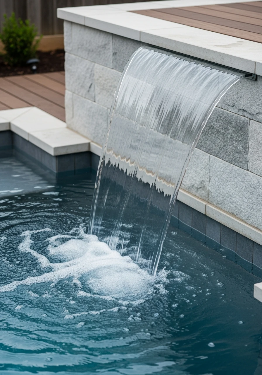 Simple Waterfall Feature - 50 Small Backyard Pool Ideas That Look High-End (Even on a Budget)