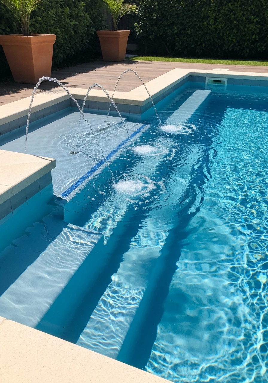 Playful Water Bubblers - 50 Small Backyard Pool Ideas That Look High-End (Even on a Budget)