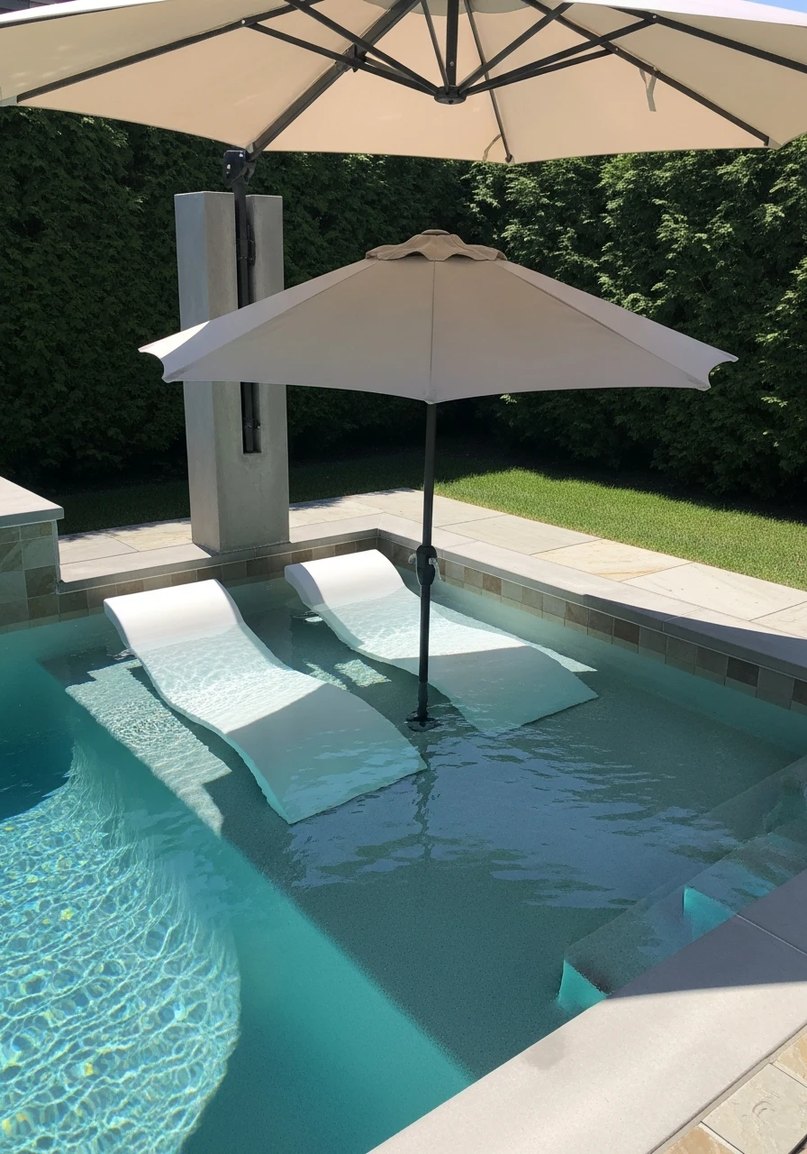 Shade and Relaxation Shelf - 50 Small Backyard Pool Ideas That Look High-End (Even on a Budget)