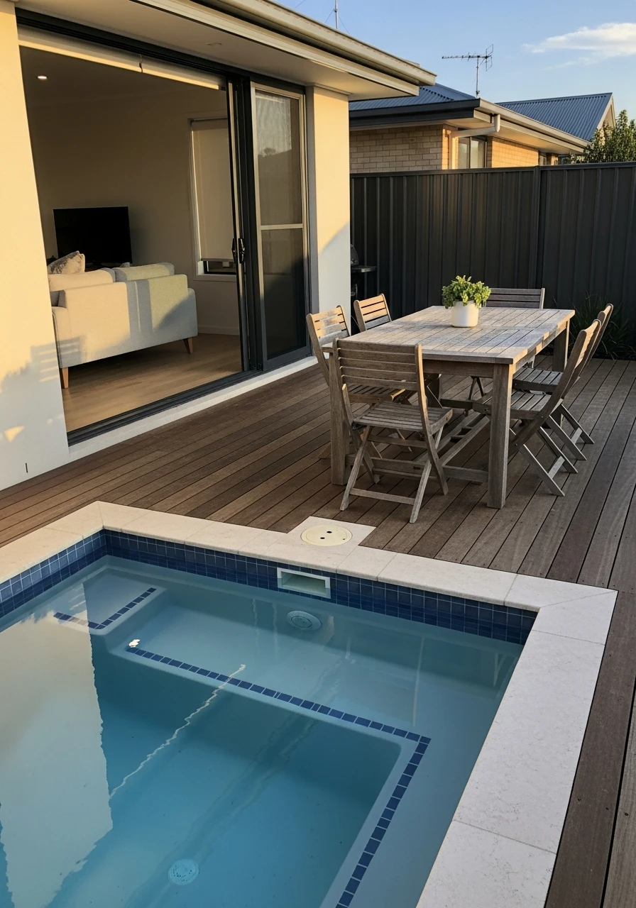 Entertainer's Pool Zone - 50 Small Backyard Pool Ideas That Look High-End (Even on a Budget)