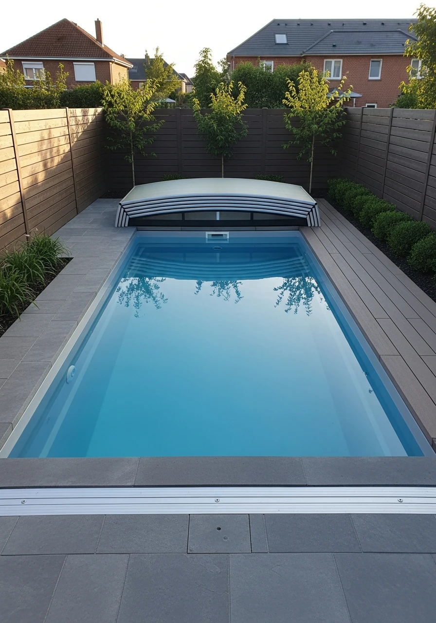 Hidden Retractable Cover - 50 Small Backyard Pool Ideas That Look High-End (Even on a Budget)
