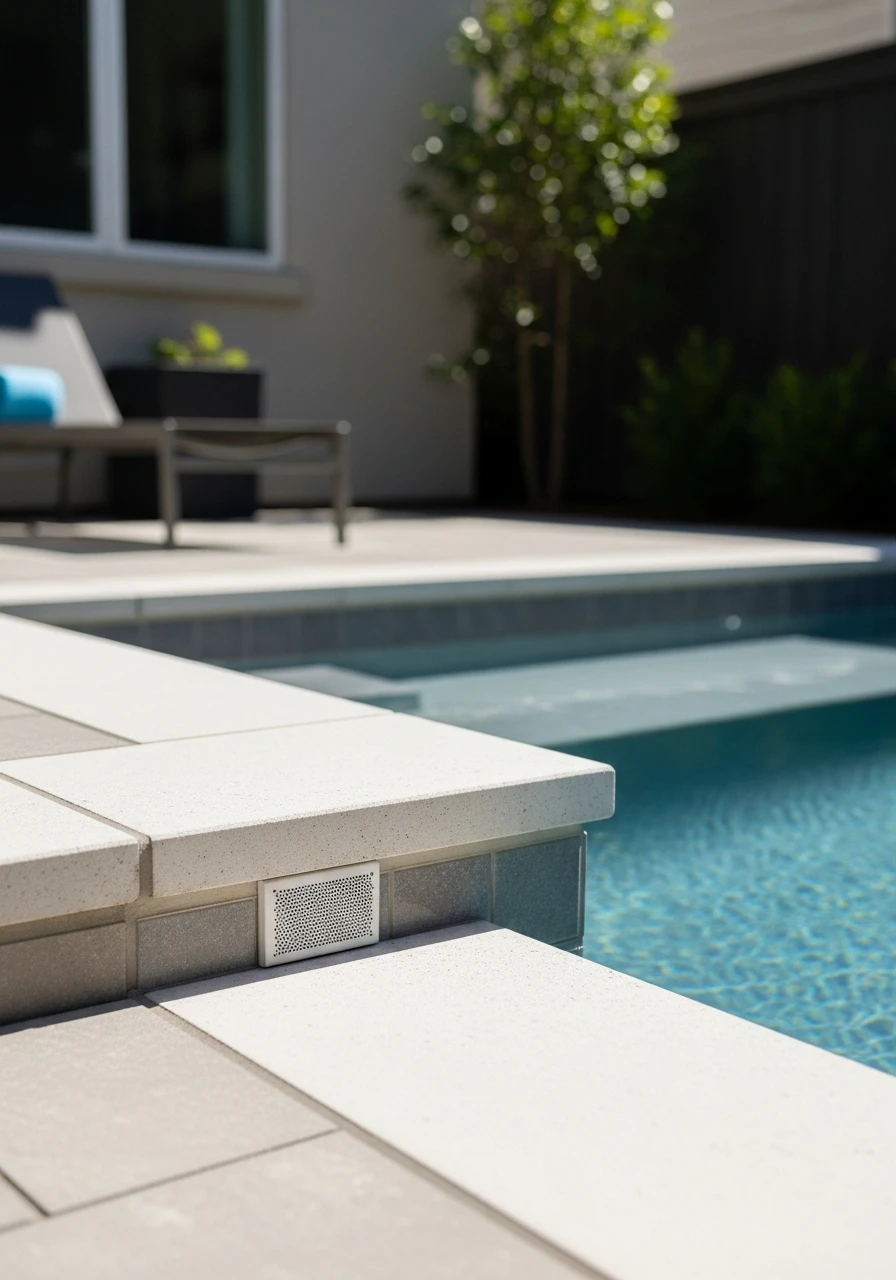 Integrated Pool Speakers - 50 Small Backyard Pool Ideas That Look High-End (Even on a Budget)