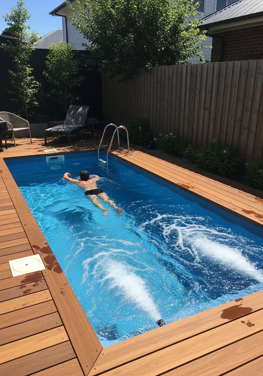 Resistance Swim Jets - 50 Small Backyard Pool Ideas That Look High-End (Even on a Budget)