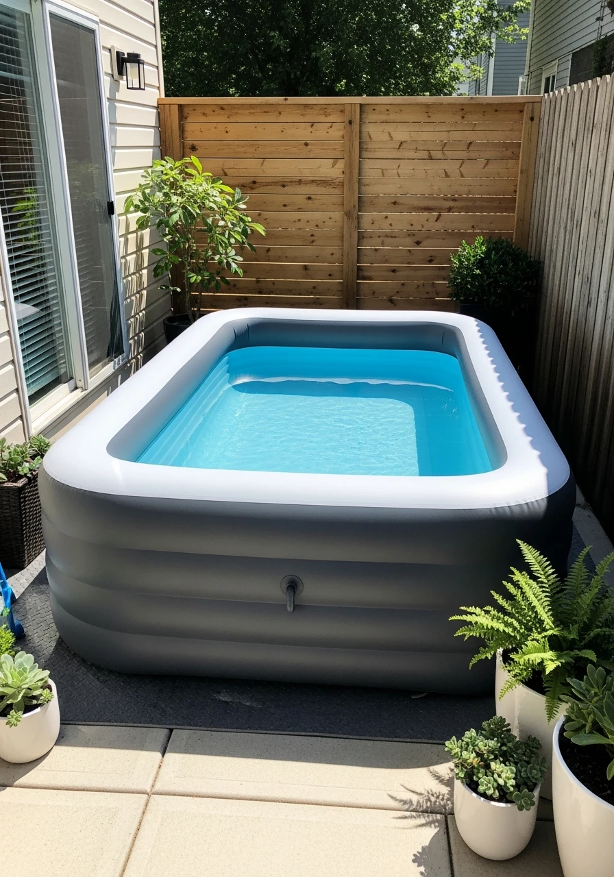 Temporary Inflatable Pool - 50 Small Backyard Pool Ideas That Look High-End (Even on a Budget)