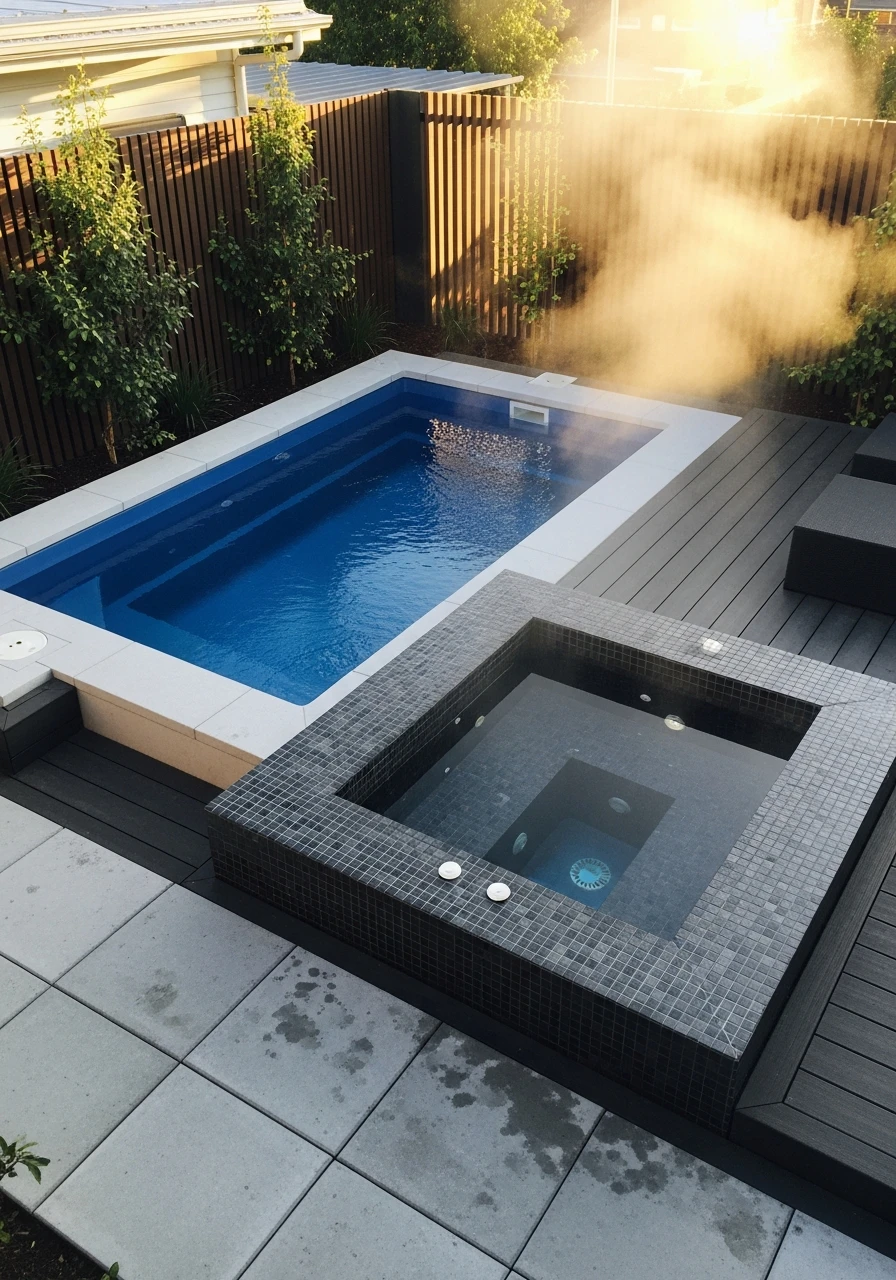Dual Temperature Zone - 50 Small Backyard Pool Ideas That Look High-End (Even on a Budget)
