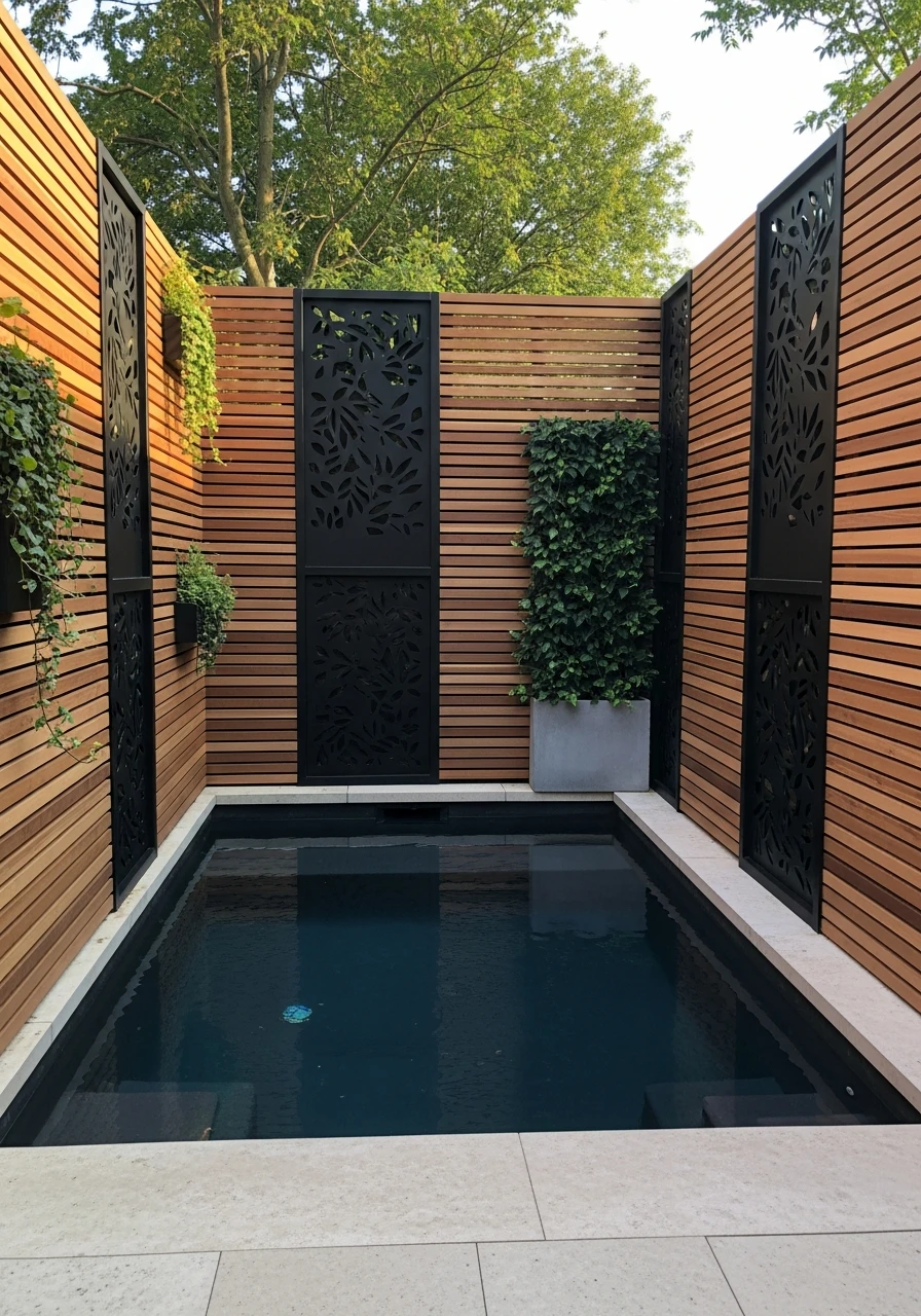 Stylish Privacy Screens - 50 Small Backyard Pool Ideas That Look High-End (Even on a Budget)