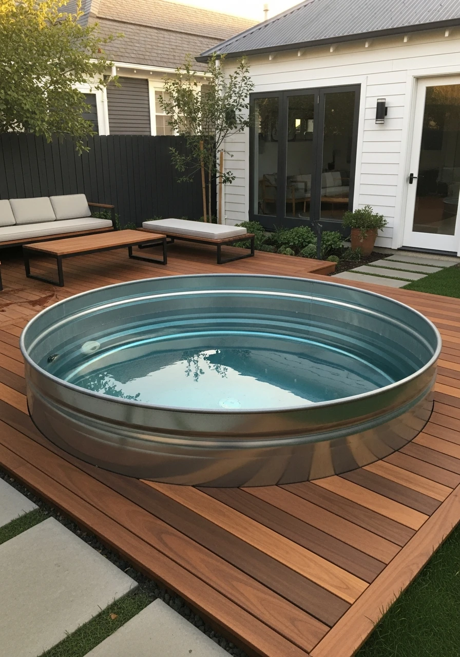 Stock Tank Pool Upgrade - 50 Small Backyard Pool Ideas That Look High-End (Even on a Budget)