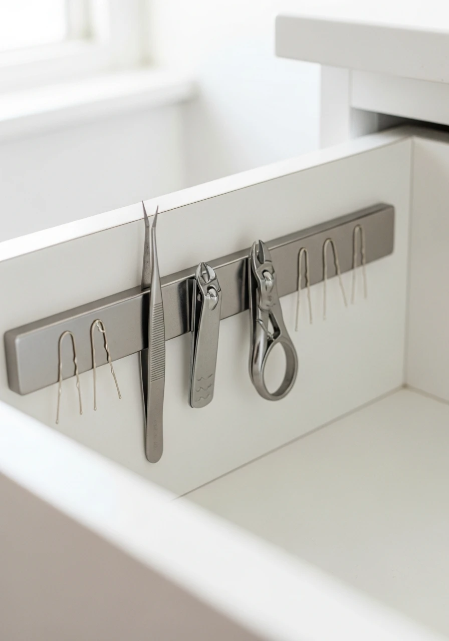 Magnetic Strip In Cabinet - 50 Genius Small Bathroom Storage Ideas That Look High-End