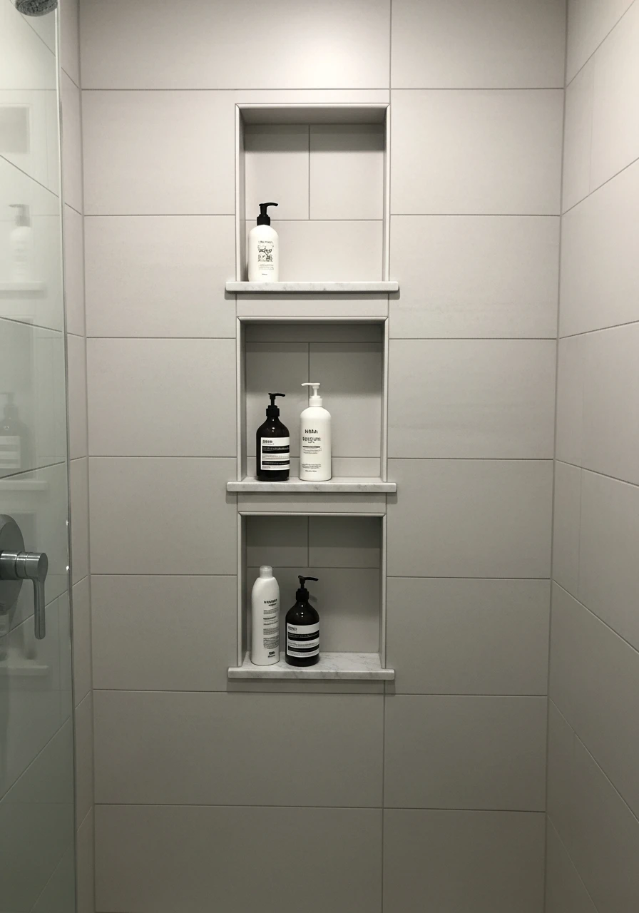 Recessed Shower Niches - 50 Genius Small Bathroom Storage Ideas That Look High-End